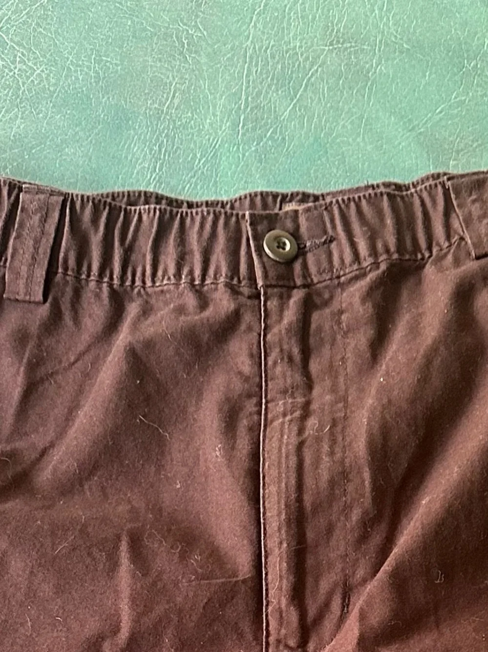 CROFT & BARROW size 38 Men's Dark Brown Flat-Front Cotton Shorts